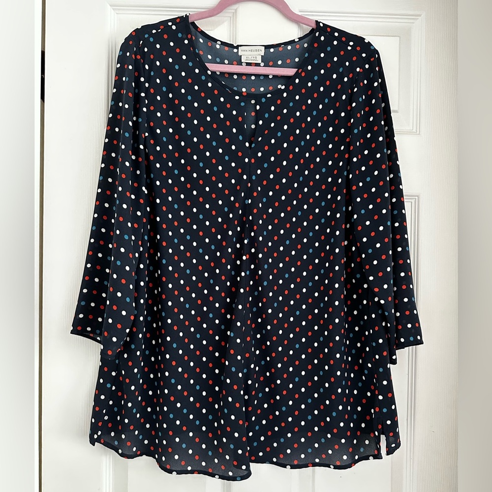 Polka dot blouse Van Heusen size XL